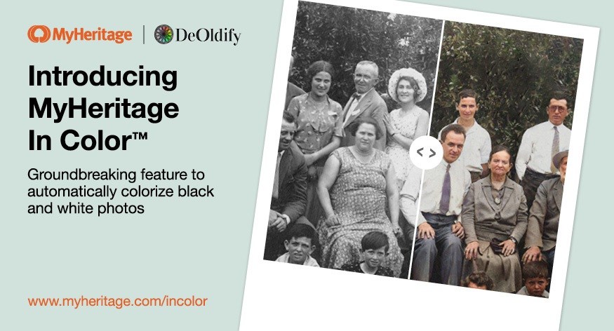 Colorisez automatiquement vos photos en noir et blanc avec MyHeritage In Color ™