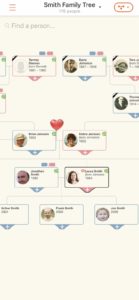 Family tree on MyHeritage mobile app